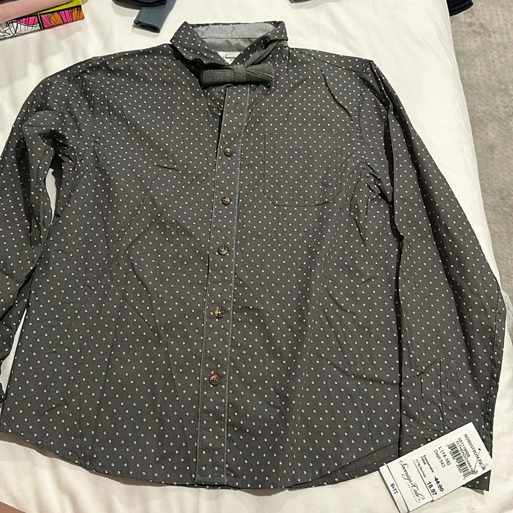 Boys button up shirt with bow tie